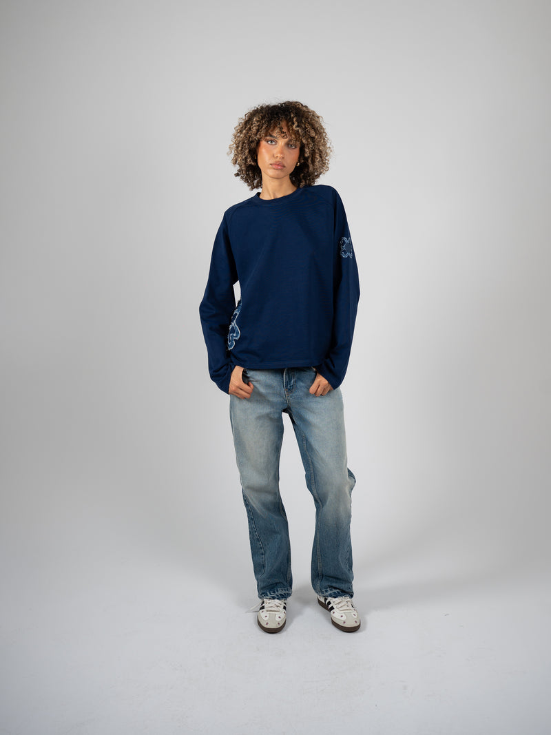 Longsleeve Empreinte — Bleu Nuit