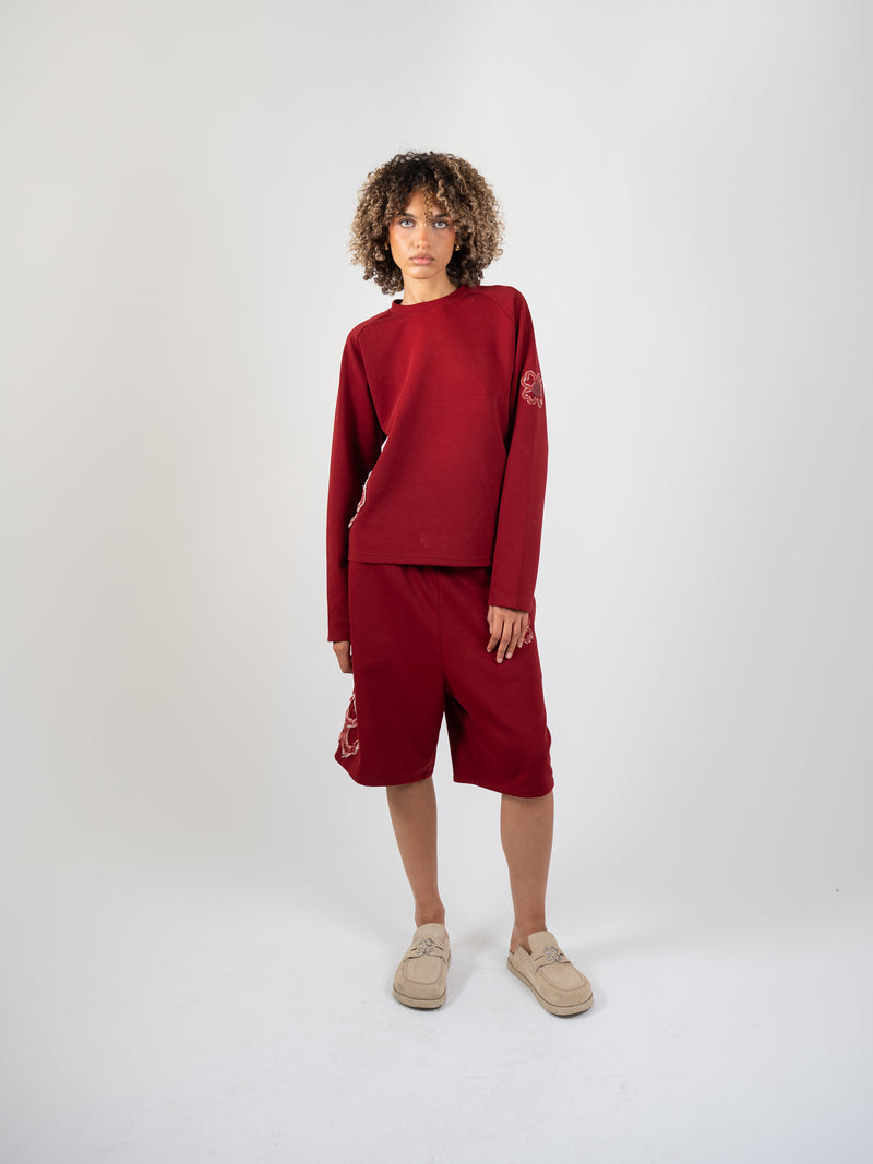 Longsleeve Empreinte — Bordeaux Obscur