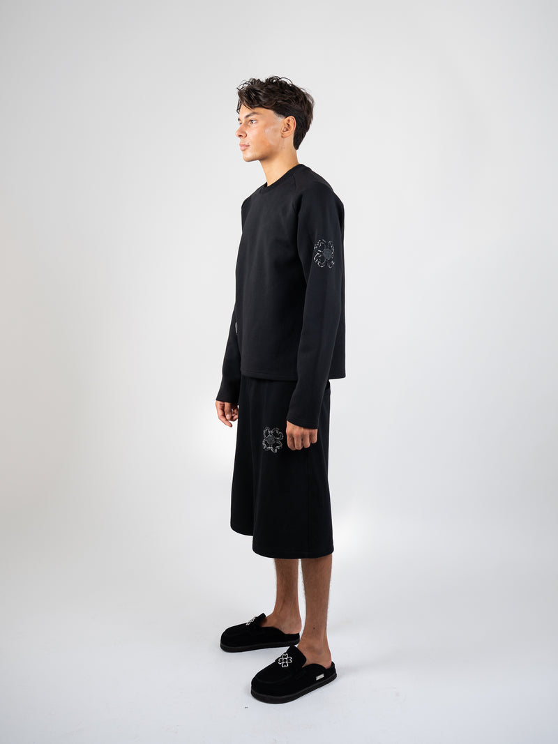 Longsleeve Empreinte — Noir Obsidienne