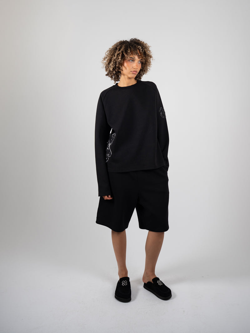 Longsleeve Empreinte — Noir Obsidienne